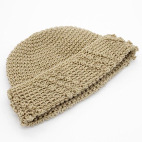 Vintage Jason Maxwell Beige Textured Knit Beanie - Picture 1 of 7